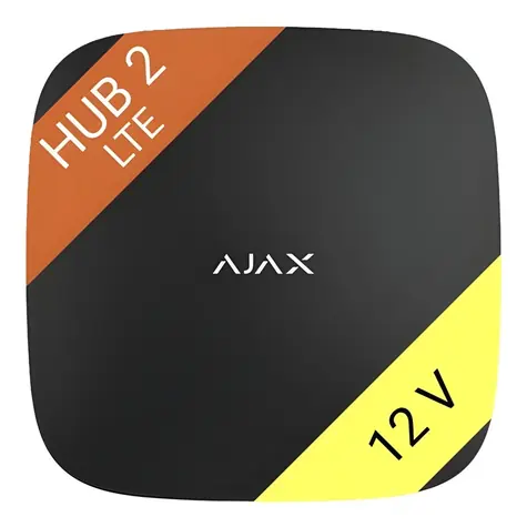 AJAX Hub 2 4G 12V čierna / Centrálny ovládací panel / LTE (4G) / pre systém AJAX