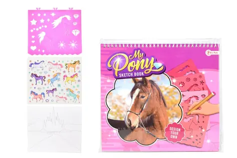 TEDDIES Kreatívny blok My Pony 26 cm / Papier / So šablónami a doplnkami / 3+