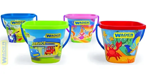 Wader Kýblik štvorcový na piesok IML 71714 / 2 l / Plast / 9 farebných prevedení / 15 x 19 cm