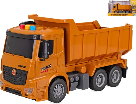 Auto nákladná sklápačka oranžová na batérie / Auto nákladná / Sklápač / Svetlo a zvuk / od 3 rokov
