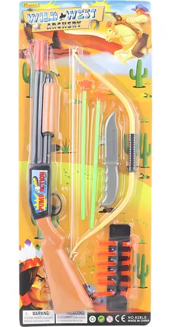 Orion Kovbojská sada s puškou a lukom / Puška, lúk, nôž a doplnky / Plast / 48 cm