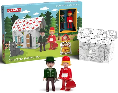 EFKO Kreatívna sada Igráček Červená Karkulka / 2 postavičky Igráček + kartónová skladačka / od 4 rokov