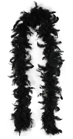 Karnevalové boa čierne / Doplnok ku kostýmu / perie / 200 cm