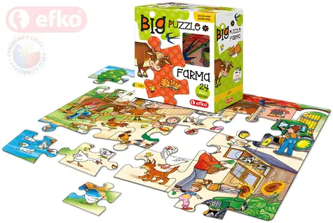 EFKO Baby puzzle Farma / 24 dielikov / veľké dieliky / od 2 rokov