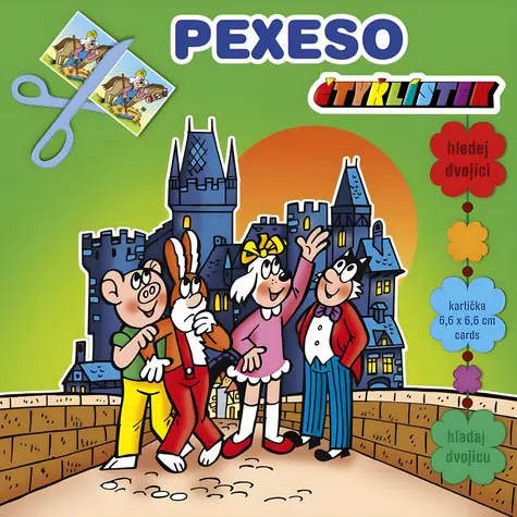 AKIM Pexeso Štvorlístok maxi / Veľkosť kartičiek 6,5 x 6,5 cm / od 3 rokov