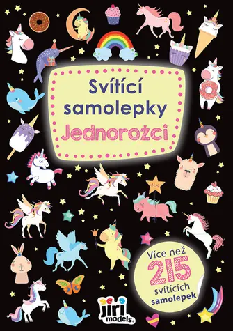 JIRI MODELS Samolepky Jednorožce / 215 ks / Svieti v tme