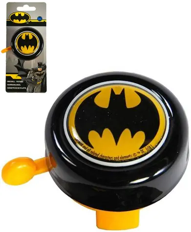 VOLARE Zvonček na bicykel Batman čierny / Priemer 5,5 cm / Kov a plast / Pre deti od 3 rokov