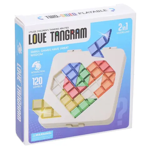 WIKY Hlavolam Tangram srdca / 120 úrovní / od 6 rokov