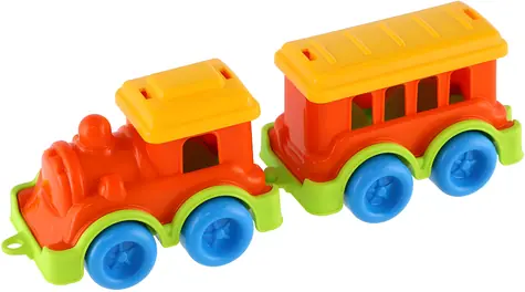 Vláčik farebný mini s vagónikom 10 cm / Hračka / lokomotíva + vagónik / plast / od 3 rokov