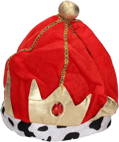 Wiky Koruna kráľovská červená / Karnevalový doplnok / Textil, plast / 28 cm