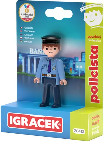 EFKO Igráček Policajt / Kĺbová figúrka s doplnkami / obušok, zbraň / od 3 rokov