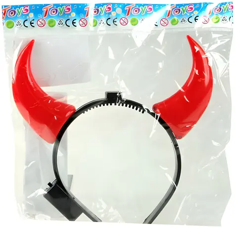 Orion Čelenka čertovské rohy svietiace / Karnevalový doplnok / LED / Priemer 12 cm