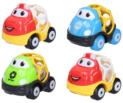 WIKY Hrkálka auto / Hračka pre najmenších / 4 farby / 9,5 x 7,5 x 8 cm / plast / 6m+