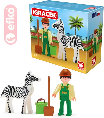 EFKO Igráček Ošetrovateľ so zebrou / Herný set / plast / od 3 rokov