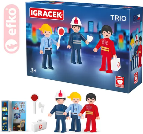 EFKO Igráček Trio Zachraňujeme / Sada 3 figúrok s doplnkami / plast / od 3 rokov