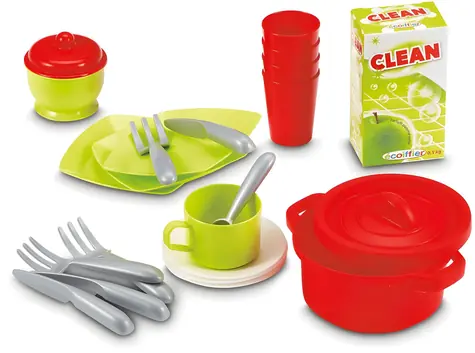 ECOIFFIER Sada detského riadu s odkvapkávačom / 42 ks / plast / od 18 mesiacov