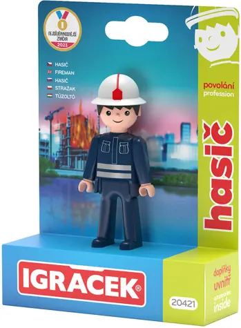 EFKO Igráček Hasič / Kĺbová figúrka s doplnkami / 4 ks doplnkov / od 3 rokov