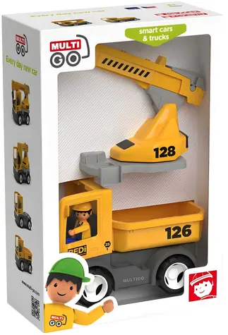 EFKO Igráček MultiGO BUILD Stavbár / Auto so žeriavom a figúrkou / od 3 rokov