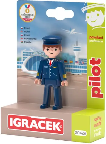 EFKO Figúrka Igráček Pilot / Séria Povolanie / kufrík / od 3 rokov