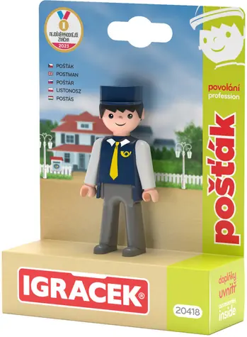 EFKO Figúrka Igráček Poštár / Séria Povolanie / balík, taška / od 3 rokov