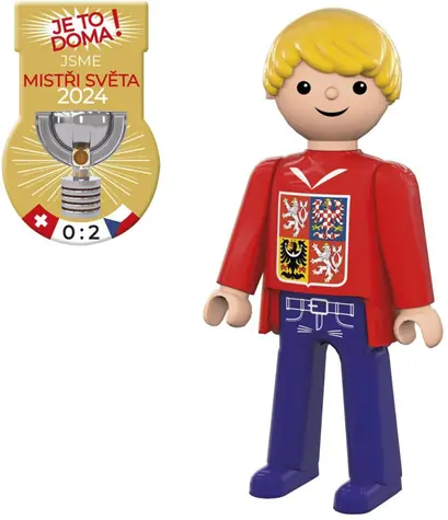 EFKO Igráček Fanúšik MS v hokeji 2024 červený dres / Výška 7,5 cm / od 3 rokov