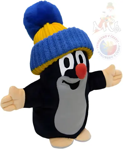 MORAVSKÁ ÚSTREDŇA Maňuška Krtko modro-žltá čiapka / 25 cm / od 3 rokov