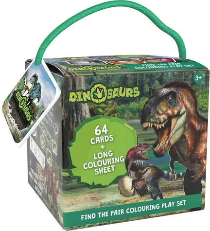 JIRI MODELS Pexeso na cesty Dinosaury / 64 kartičiek / Omaľovánka