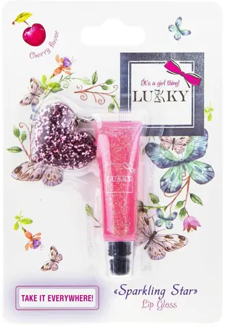 Lukky Trblietavý lesk na pery s príchuťou čerešne 7 ml ~ lesk na pery 7 ml + prívesok na kľúče