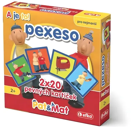 EFKO Pexeso Pat a Mat v krabičke / Pexeso / 20 dvojíc / od 2 rokov