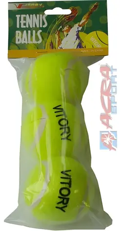 VITORY Tenisové loptičky žlté / 3 ks / O 6,5 cm / vrecko