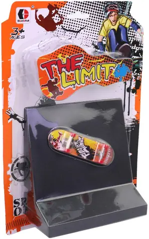 Prstový skateboard s rampou / Hračka na prsty / plast / 8,5 cm / od 9 rokov