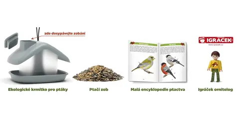 EFKO Krmítko pre vtáky ekologické s figúrkou Igráček / Krmítko / 100% recyklovaný plast / objem 0,8 l / výroba ČR