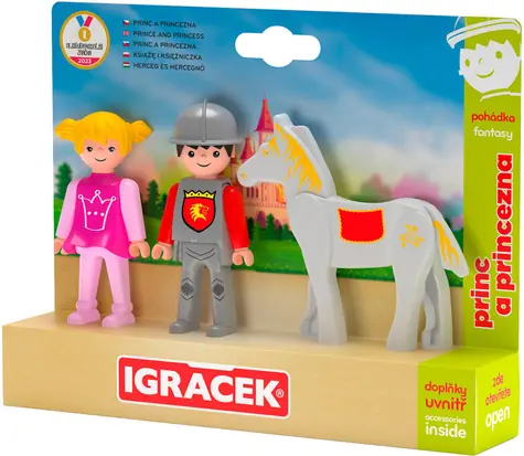 EFKO Herný set Igráček Trio Princ a princezná / 2 figúrky a kôň / od 3 rokov