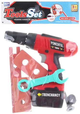 Orion Vŕtačka detská / Set s doplnkami / 18 cm / Na batérie / Plast