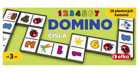 EFKO Domino s obrázkami a číslami / Spoločenská hra / 28 dielikov / plast / od 2 rokov
