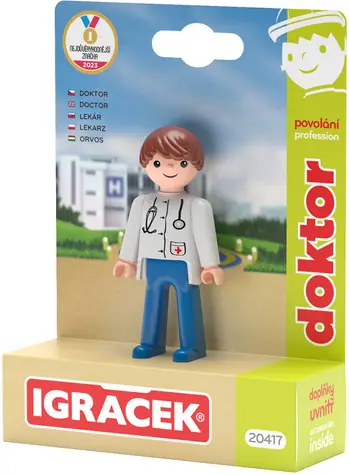 EFKO Igráček Doktor / Kĺbová figúrka s doplnkami / 7,5 cm / od 3 rokov