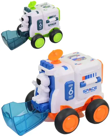 Vesmírne auto s kozmonautom / Autíčko na zotrvačník / Plast / Rozložiteľné / 2 farby / od 3 rokov