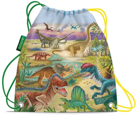 ARGUS Vrecko na prezuvky Jurassic Adventure / Sťahovací vak na chrbát / 37 x 44 x 10 cm / Polyester