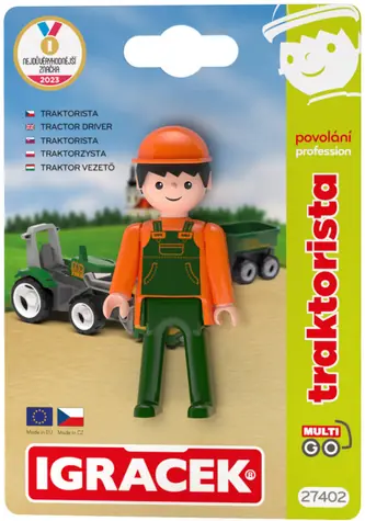 EFKO Figúrka Igráček MultiGO Traktorista / Kĺbová / Plast / 7,5 cm / na karte / od 3 rokov