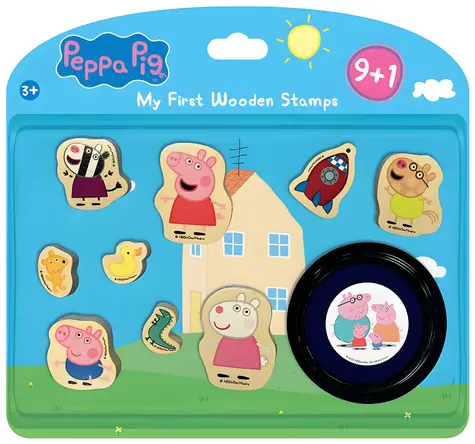 JIRI MODELS Pečiatky Prasiatko Peppa / 9 ks s poduškou / Od 3 rokov