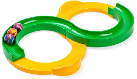 MERCO Balančná guličková dráha Nekonečná osmička zeleno-žltá / plast / 34 cm / pre deti od 3 rokov