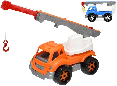 Auto žeriav plastový 36 cm / Žeriav / Výsuvné a otočné rameno / 2 farebné varianty / od 3 rokov