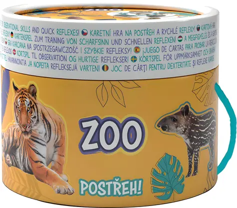 JIRI MODELS Postreh! ZOO / Kartová hra / 30 kartičiek / v okrúhlej krabičke