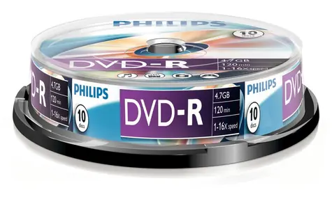 Philips DVD- R 4,7 GB / Médium DVD / 16x / 10 ks / Spindl
