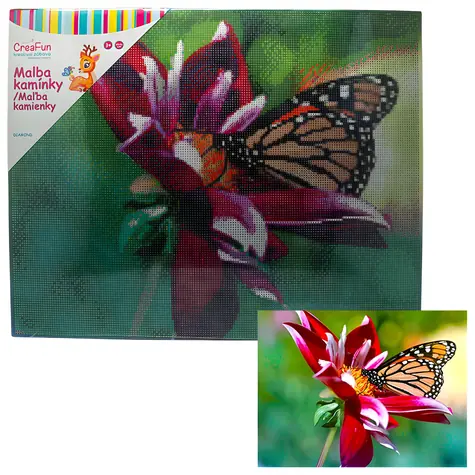 SPARKYS Diamantové maľovanie Motýľ a kvietok / 40x50 cm / od 7 rokov