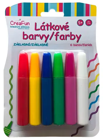 SPARKYS CreaFun Farby na textil základné 6x42 ml / Výtvarná sada / od 3 rokov