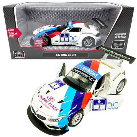 SPARKYS Kovový model BMW Z4 GT3 biela / 1:32 / kov / od 3 rokov