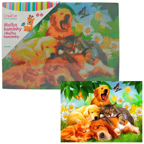 SPARKYS Diamantové maľovanie Siesta Psy a mačky / 30 x 40 cm