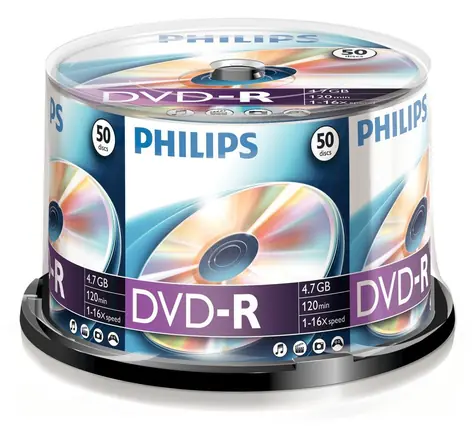 Philips DVD- R 4,7 GB 16x / DVD R médium / 50 ks / Spindl