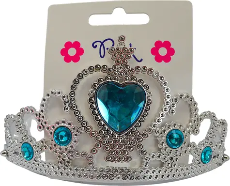 SPARKYS Čelenka s korunkou Modré srdce / Plast / Pre dievčatká